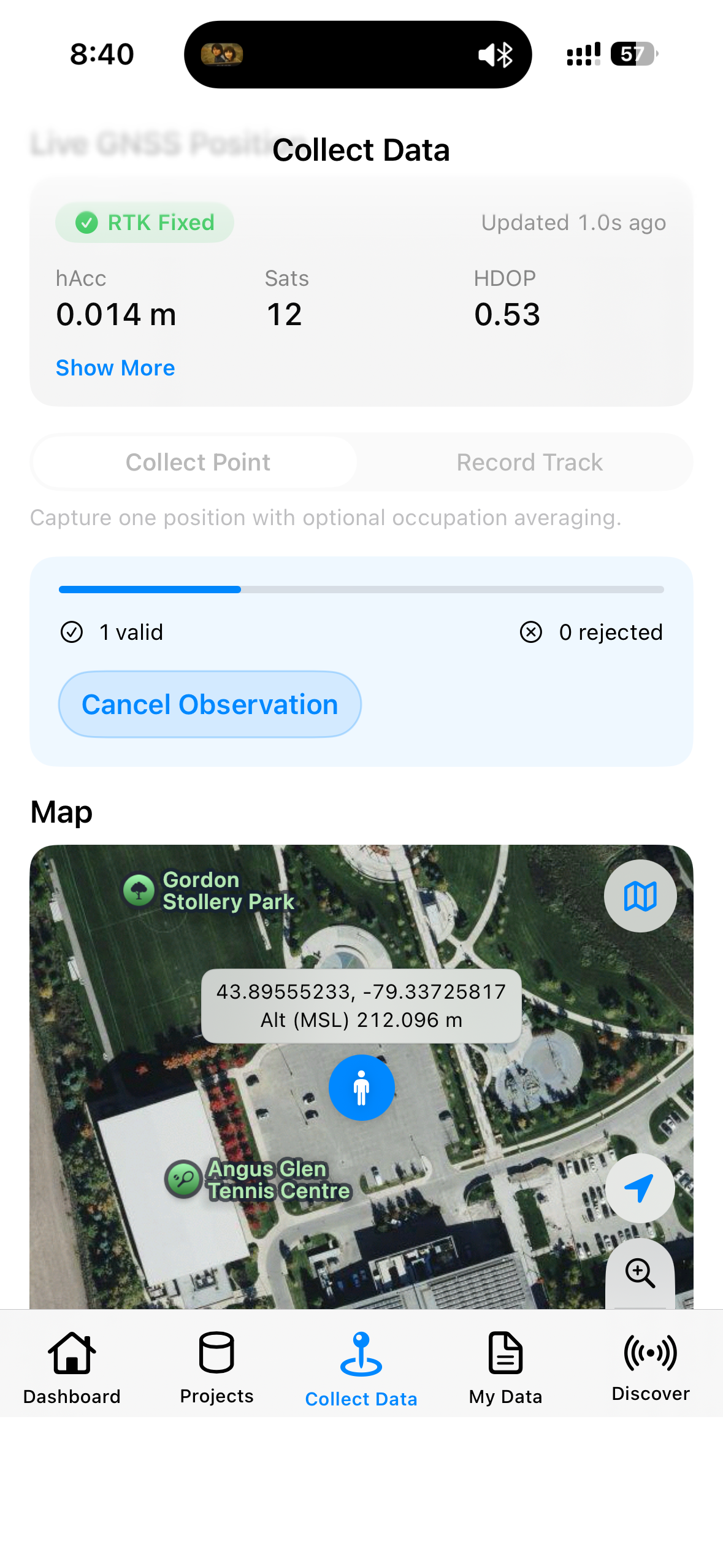 GeoAstra BLE-GNSS point collection mode
