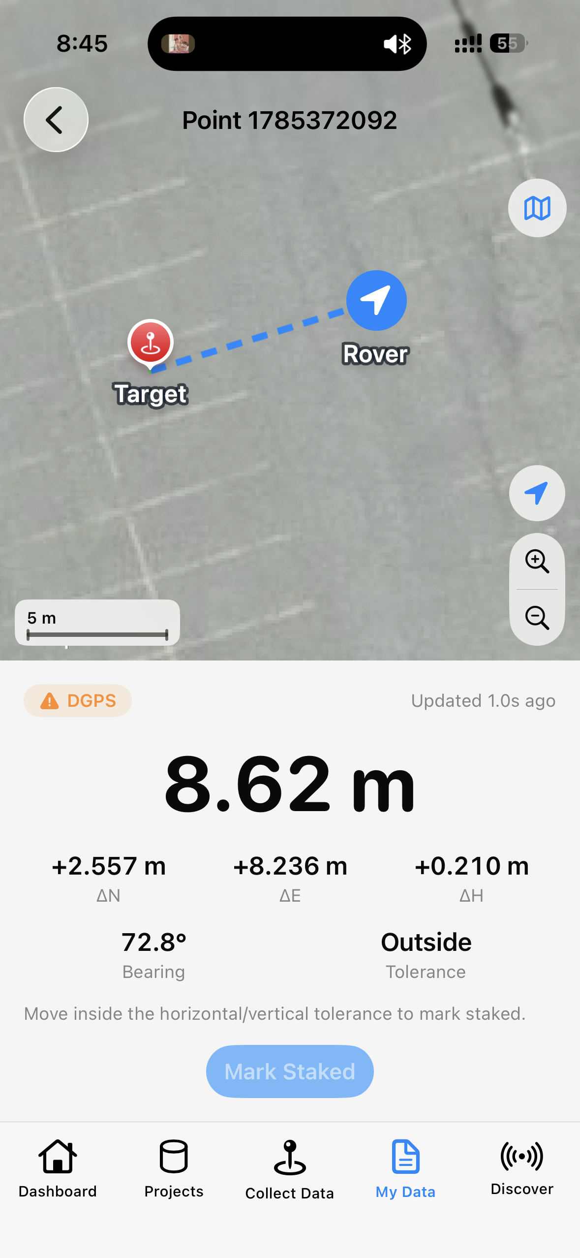 GeoAstra BLE-GNSS stakeout navigation