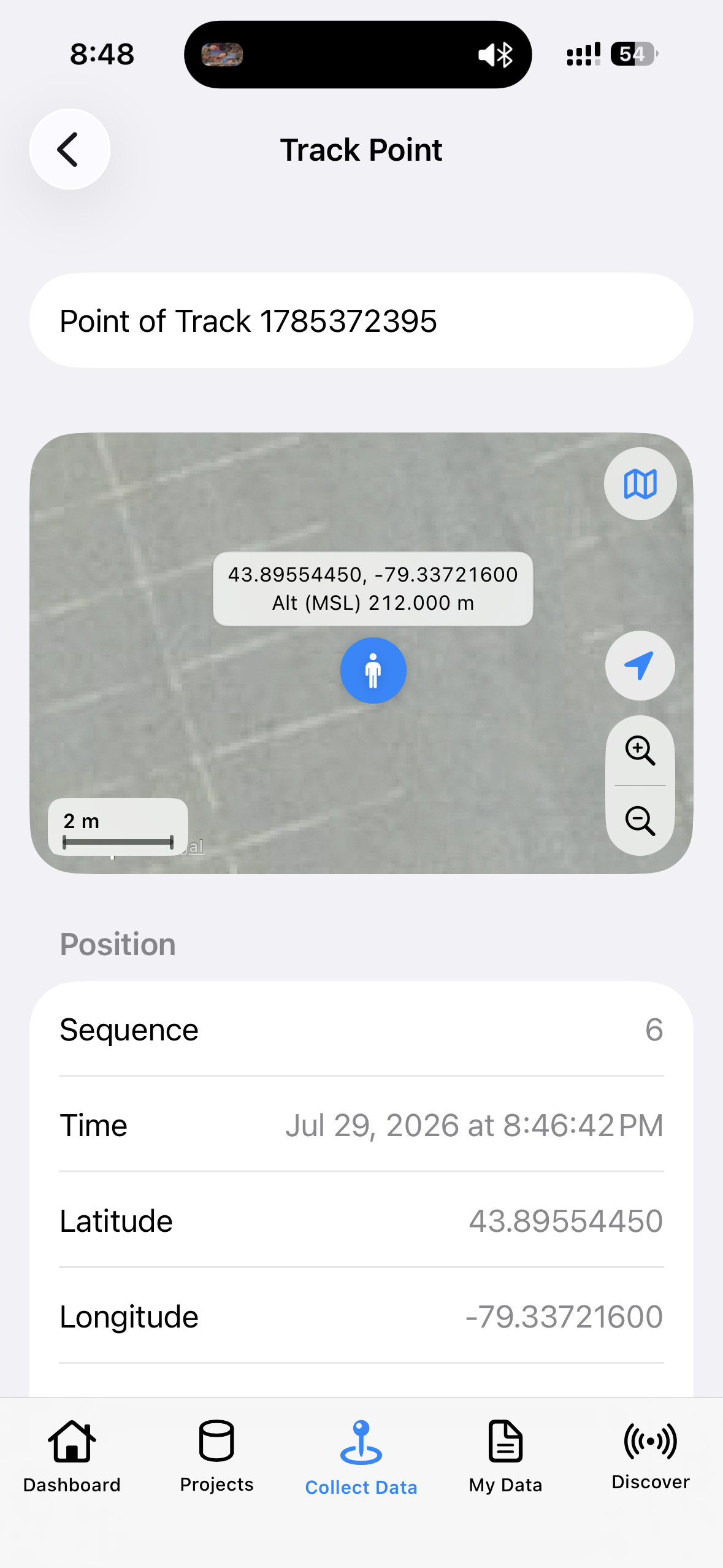 Track Point detail with Point of … on the first line